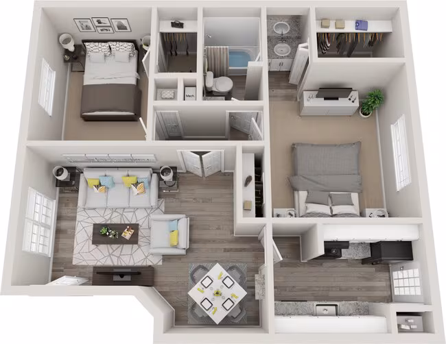 B5 | 2 Bed | 1 Bath SE-772 floor plan
